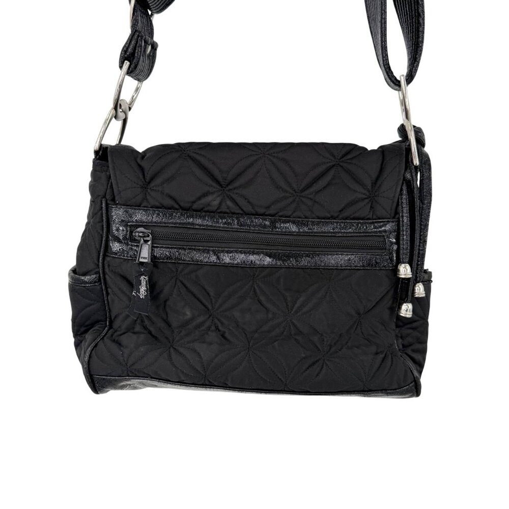 DONNA SHARP BLACK QUILTED CROSSBODY BAG LEOPARD INTERIOR ADJUSTIBLE STRAP - Picture 3 of 15